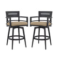 Outdoor Swivel Bar Chairs, 360 Degree Rotation, Ergonomic Backrest (Set of 2)