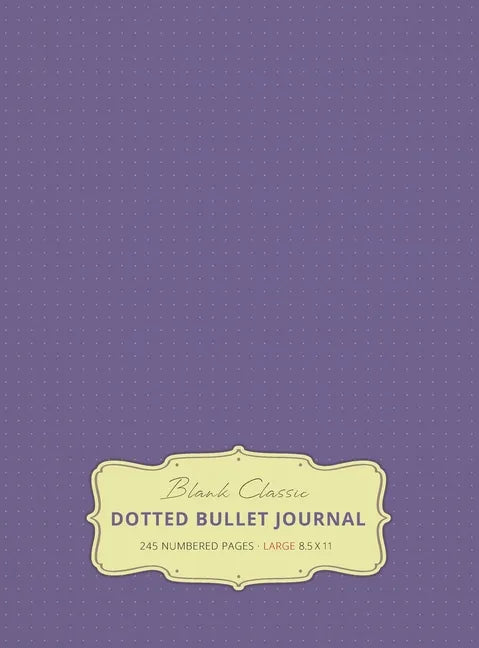 Large 8.5 x 11 Dotted Bullet Journal (Lavender #12) Hardcover - 245 Numbered Pages - Hardcover