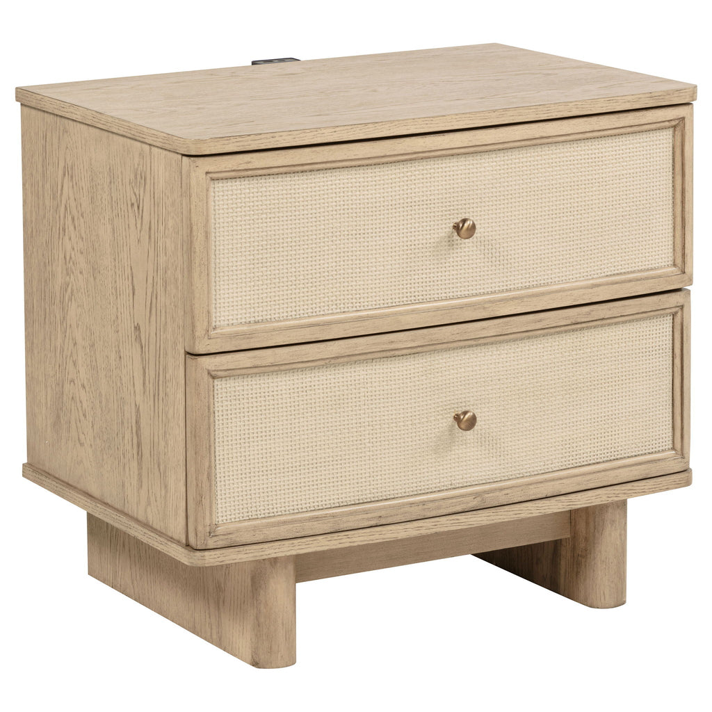 Kailani 4-piece Queen Bedroom Set Beige Oak