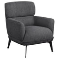 Andrea Upholstered Crescent Arm Accent Chair Grey