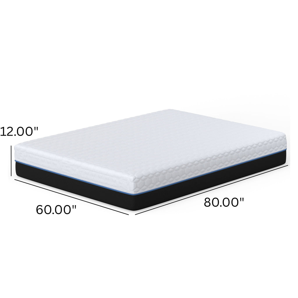Copper Lux - 12" Soft Memory Foam Mattress With Phase Change Cooling Fabric