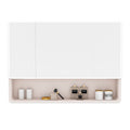 Aluminium Medicine Cabinet Mirror, With 3 Colors LED Light And Defogging Function - Khaki