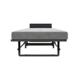 Modern Metal Folding Bed Frame With Foam Mattress, Easy Storage & Mobility - Black