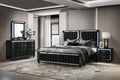 Ravenne 4-piece Velvet Upholstered Queen LED Bedroom Set Black