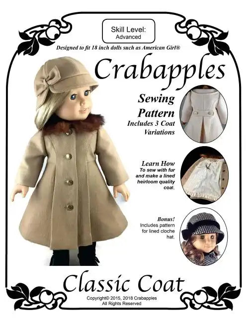 Classic Coat: Step-by-Step Instructions and Full-Size Pattern Pieces for 18" Dolls - Paperback