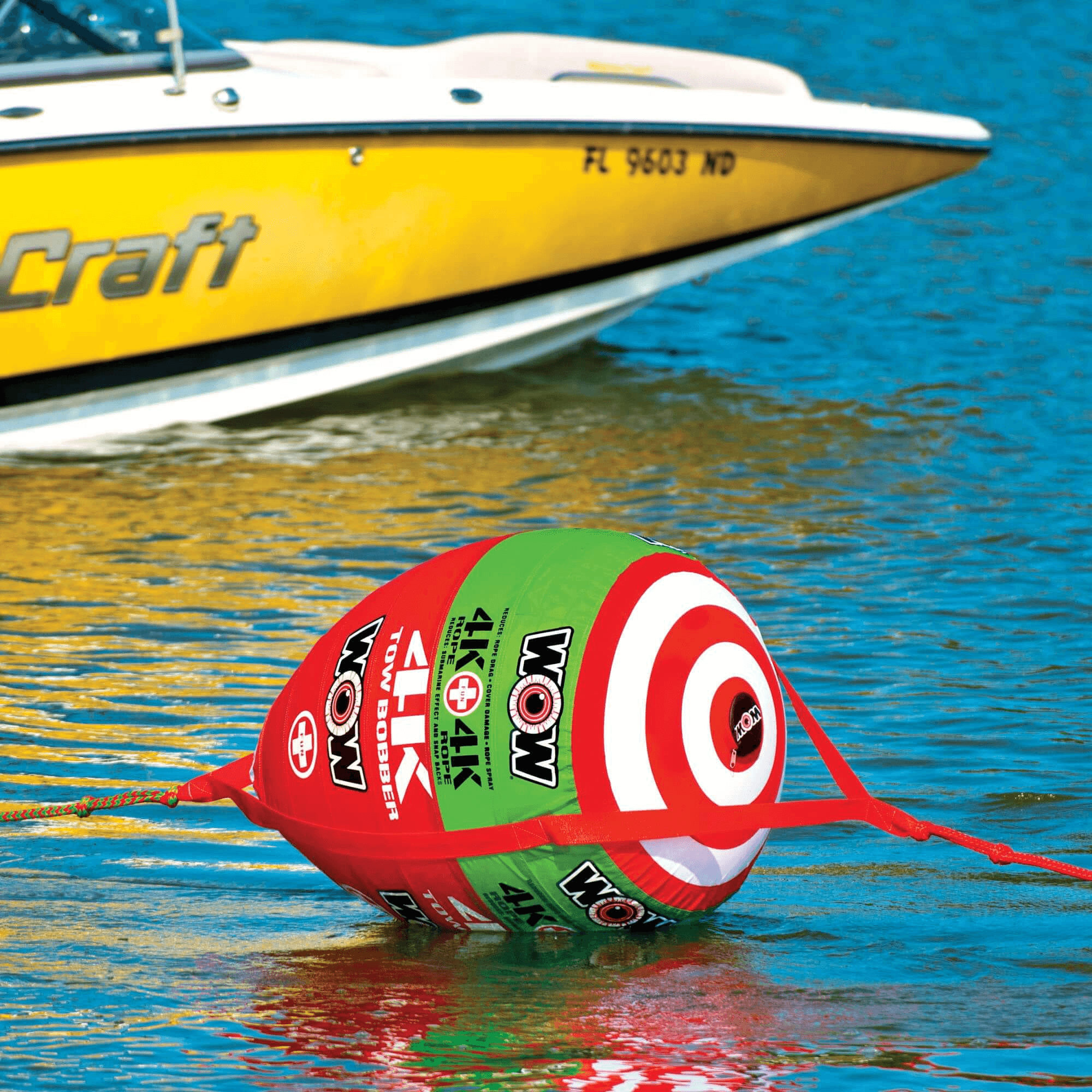 WOW Watersports Tow Bobber for an Up To 4 Person Towable for 4k Rope