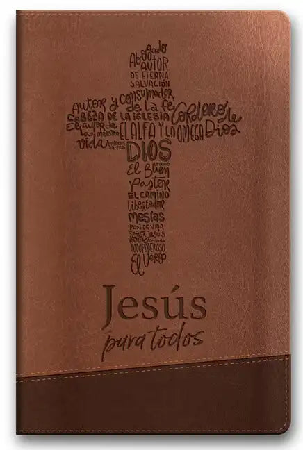 Santa Biblia de Promesas Reina Valera 1960 / Jesús Para Todos / Letra Grande / Tamaño Manual / Piel Especial Con Índice Y Cierre / Café // Spanish Pro - Imitation Leather