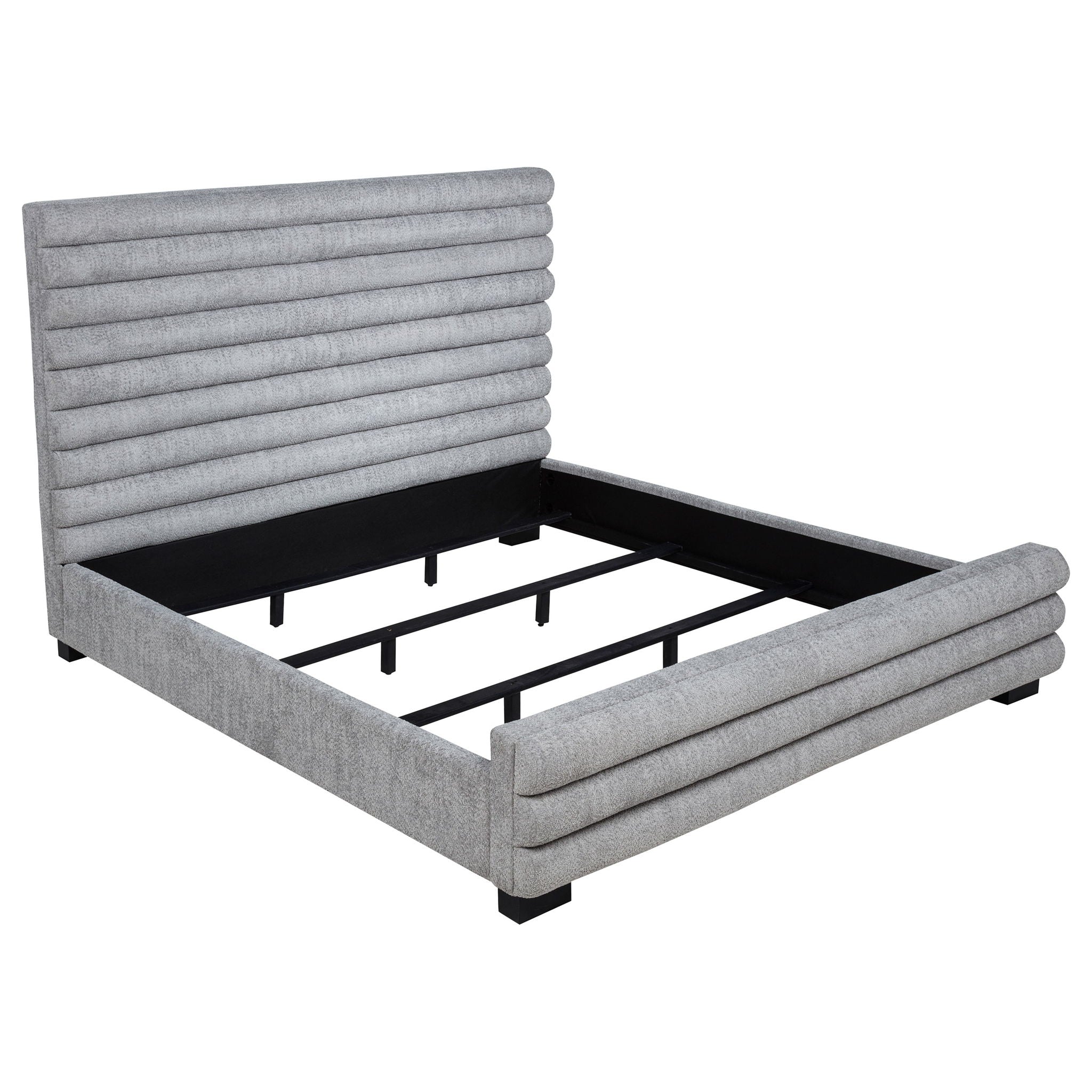 Patricia 58-inch Boucle Upholstered Eastern King Bed Grey