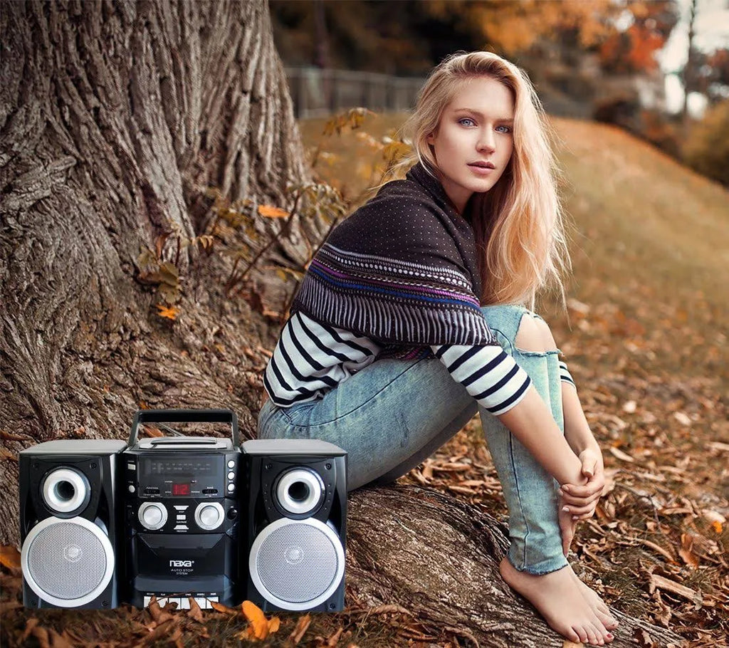 Naxa Portable CD Player with AM FM Stereo Radio Cassette Player and Recorder